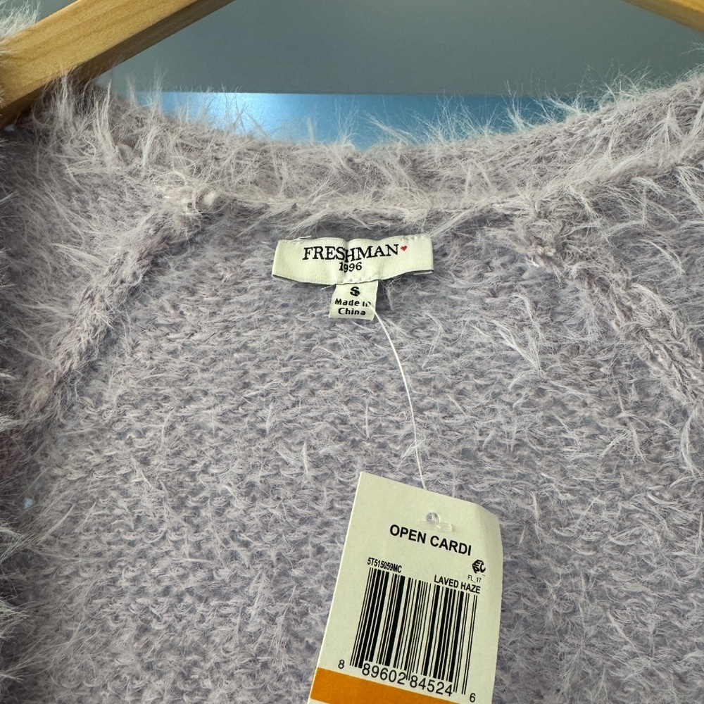 Cardigan Purple Lavender Haze Fuzzy Size S Freshman 1996 - Picture 3 of 4